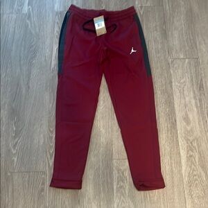 Jordan Burgundy Joggers with Black Accents